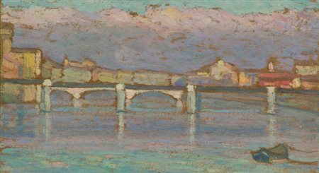 Giuseppe Viviani Il ponte della Cittadella Olio su tavola, cm. 12,5x22,5...