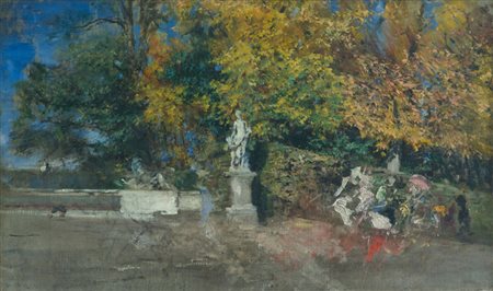 Giovanni Boldini Versailles: Allée des Rois, 1865 Olio su tela, cm. 34x56 Sul...