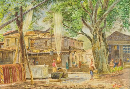 Stefano Ussi Senza titolo Acquerello su cartoncino, cm. 33x48 Firmato in...