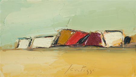 Sergio Scatizzi Senza titolo Olio su tavola, cm. 23x40 Firmato in basso al...