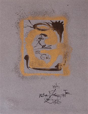 SALVADOR DALÌ, Lettera "G" eseguita per la serie "L'ALFABETO DI BOLAFFIARTE"