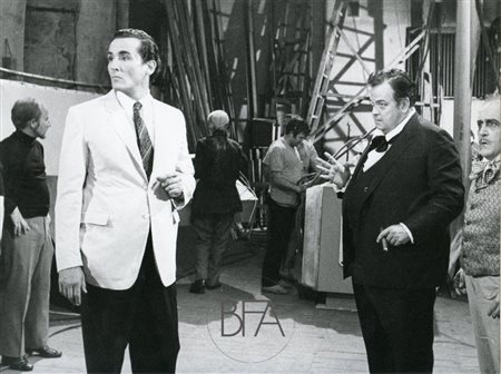 Secchiaroli/Spinelli/Cioni/Lentini Vittorio Gassman and Orson Welles during the set of "13".