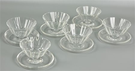 LOTTO DI COPPE DAUM lotto da 6 coppe in cristallo Daum da macedonia, complete...