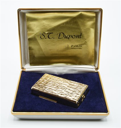 ACCENDINO DUPONT in metallo placcato oro, completo di scatola