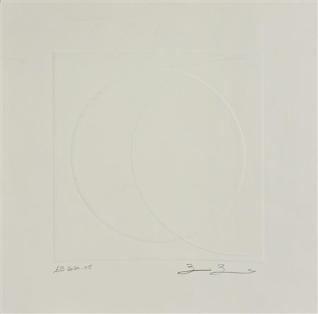Bruno Bani COMPOSIZIONE calcografia su cartoncino, cm 29,5x29,5, su foglio cm...