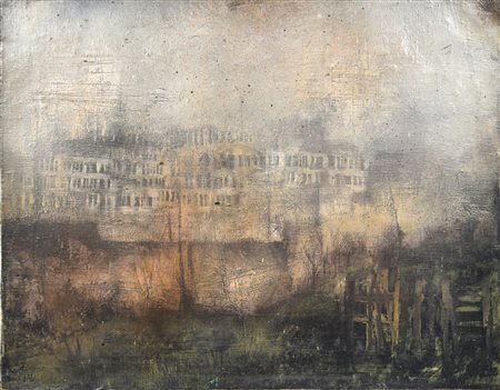 Giuseppe Banchieri PAESAGGIO olio su tela, cm 35x45