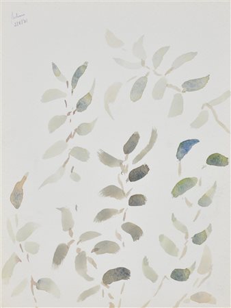 Albino Galvano FOGLIE acquarello su carta, cm 40x30 firma e data eseguito nel...