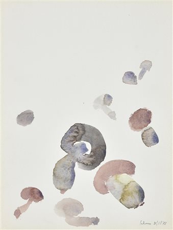 Albino Galvano FUNGHI acquarello su carta, cm 40x30 firma e data eseguito nel...