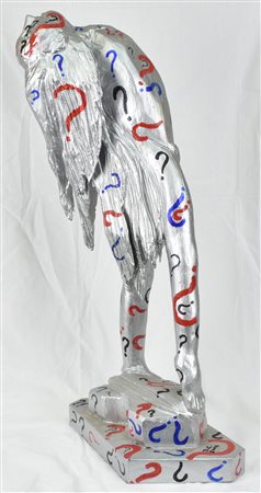 Dalila Crotti FLY WHY scultura in legno, cm 81x40x30 sotto la base: firma,...