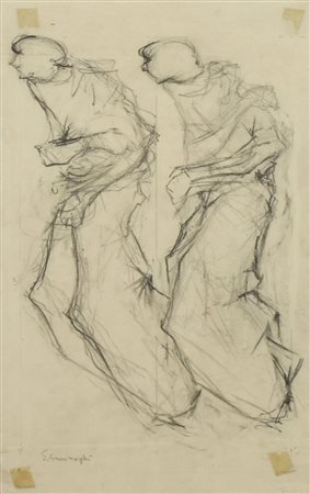 Virgilio Ciminaghi FASI carboncino su carta, cm 44,5x23 firma e titolo