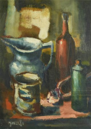 Ignoto NATURA MORTA olio su tela, cm 70x50 firma