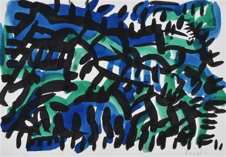 Claudio Knopfli SENZA TITOLO tecnica mista su carta, cm 25x35 firma