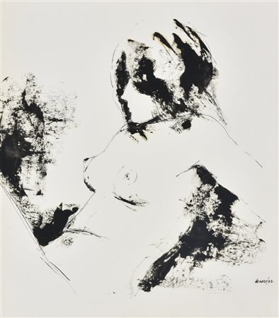 De Naro NOSTALGIA inchiostro su carta, cm 35x31 firma e data sul retro:...