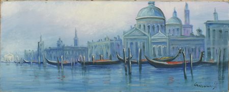 Francesco Grassi VENEZIA CHIESA DELLA SALUTE IN CONTROLUCE olio su tela, cm...