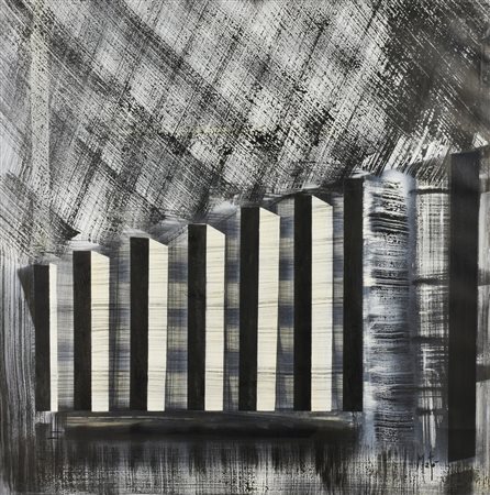 Matò (Maria Pia Tedesco) CATTEDRALE (SERIE BLACK&WHITE) acrilico e olio su...