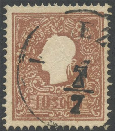 10s. N.31 Bruno annullato Venezia 7/7. (Lux) (Cat.32++)