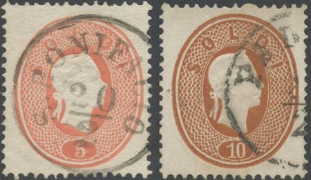1861, N.33/34 usati. (Lux) (Cat.115++)