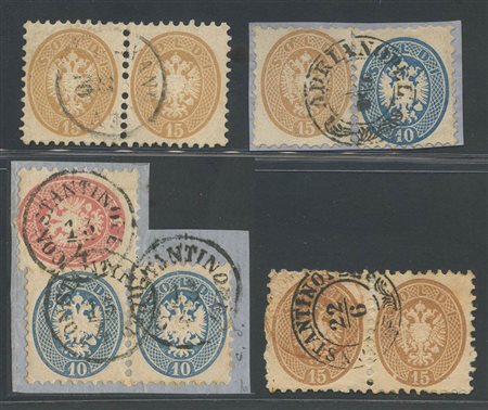 Piccolo insieme di francobolli con annulli del Levante Austriaco. (A+) (Cat.--)