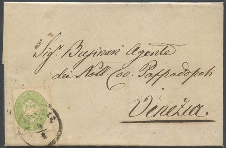 04.01.1864, Lettera da Venezia per Città affrancata con un 3s. N.37 Verde....