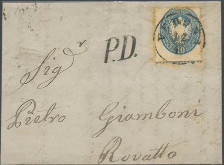 12.04.1864, Lettera da Venezia per Rovato(BS) affrancata con un 10s. N.39...