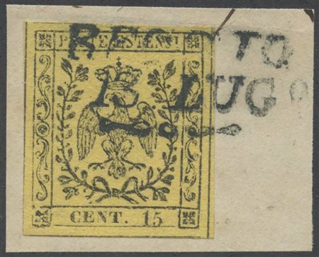 1852, 25c. N.3 su frammento. (Lux) (Cat.60)