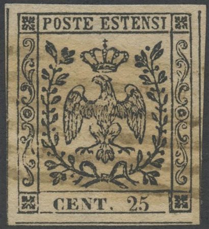 1852, 25c. N.4 Camoscio Chiaro, usati. (A+) (Cat.75)
