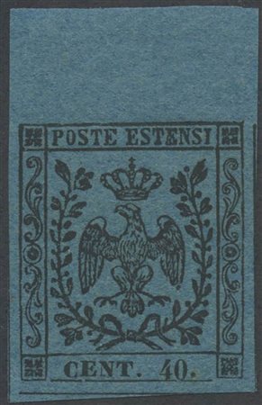 1852, 40c. N.10 bordo di foglio, nuovo gomma integra. (Lux) (Cat.200++)