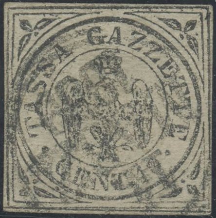 Tassa per giornali, N.5 Nero usato. (A) (cert. A. Diena) (Cat.3.250)