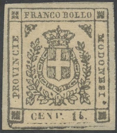 1859, N.14g ''5 deformato'' nuovo con gomma, linguellato. (Lux) ( A. Diena)...