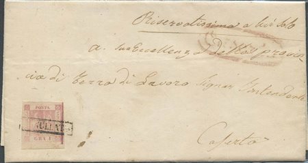 25.01.58, Lettera da Caserta per Città affrancata con un 1gr. N.1a Rosa...