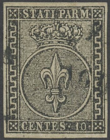 1852, 10c, N.2 Bianco, usato. (A+) (Cat.275)
