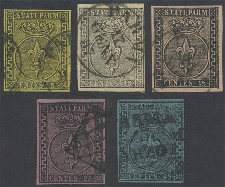 1852, N.1/5 serie completa di ottima qualità. (A+) (Cat.2.500)