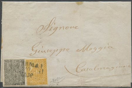 Lettera da Parma per Casalmaggiore affrancata per 15c. Tramite un 5c. N.6...