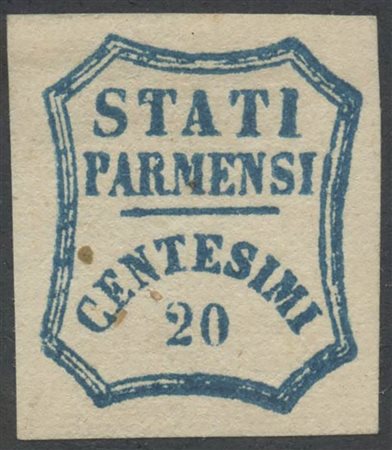 1859, 20c. N.15 nuovo con gomma, linguellato. (A-) (Cat.2.200)