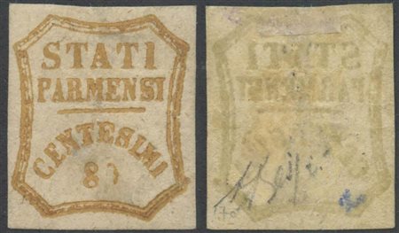 1859, 80c. N.18a Bistro nuovo con gomma, linguellato. (A) (A. Diena)...