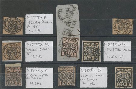 1852, Piccolo studio sui difetti costanti della prima emissione del pontificio.