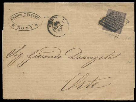 Lettera affrancata con un 1/2 Baj Violetto Grigiastro N.1A. (B) (Chiavarello)...