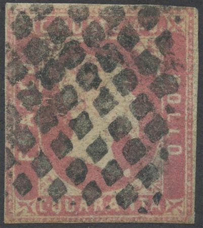 1851, 40c. N.3 Rosa con margini da completi a sfiorati. (B) (A. Diena)...