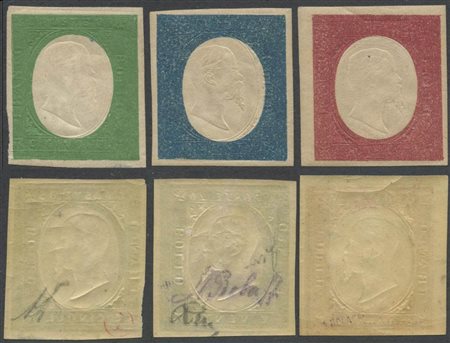 1854, Non Emessi N.10/12. il N.12 presenta una doppia impronta a secco...