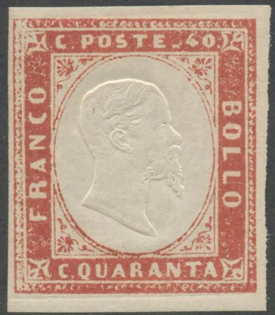 1857n 40c. N.16A Rosso Scarlatto nuovo con gomma, linguellato. (A+)...