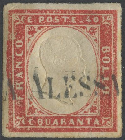 40c. 16D Rosso Carminio, annullato con lo stampatello diritto ''Da...