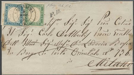 05.06.1857, lettera da Casatisma per Milano affrancata per 25c., tariffa per...