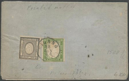 Opuscolo stampato affrancato con 5c. Verde Oliva Chiaro 13Ca + 1c. Nero...