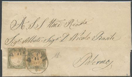 11.07.61, Lettera da Patti per palermo affrancata con una coppia di 10c. N....