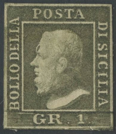 1gr. III Tav. Verde Oliva Chiaro, Pos. 9. Nuovo con gomma, resti di carta al...