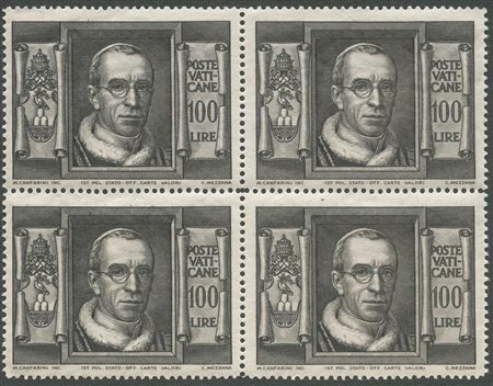 1949, N.122/131. Serie completa in quartine, nuovi gomma integra. (A) (Cat.720)