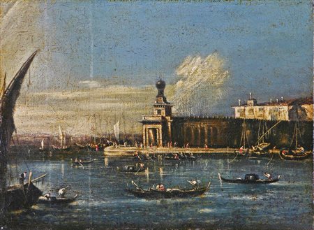 ANONIMO Venezia. Olio su tela . Cm 46,80 x 34,50.