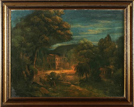 Paesaggio. Olio su tela . Cm 77,00 x 60,00. . Cornice presente