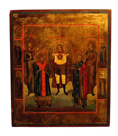 ANONIMO Icona dell’Arcangelo Michele che sorregge il volto del Cristo...