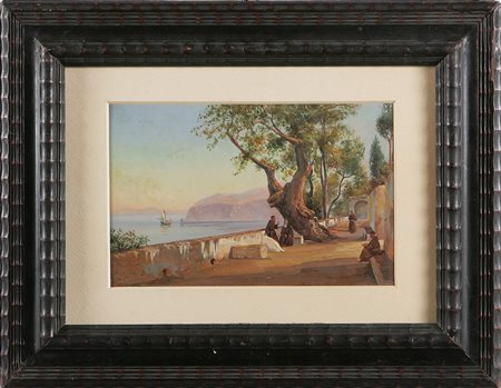 LA VOLPE ALESSANDRO (1819 - 1887) Amalfi, convento dei Cappuccini. Olio su...